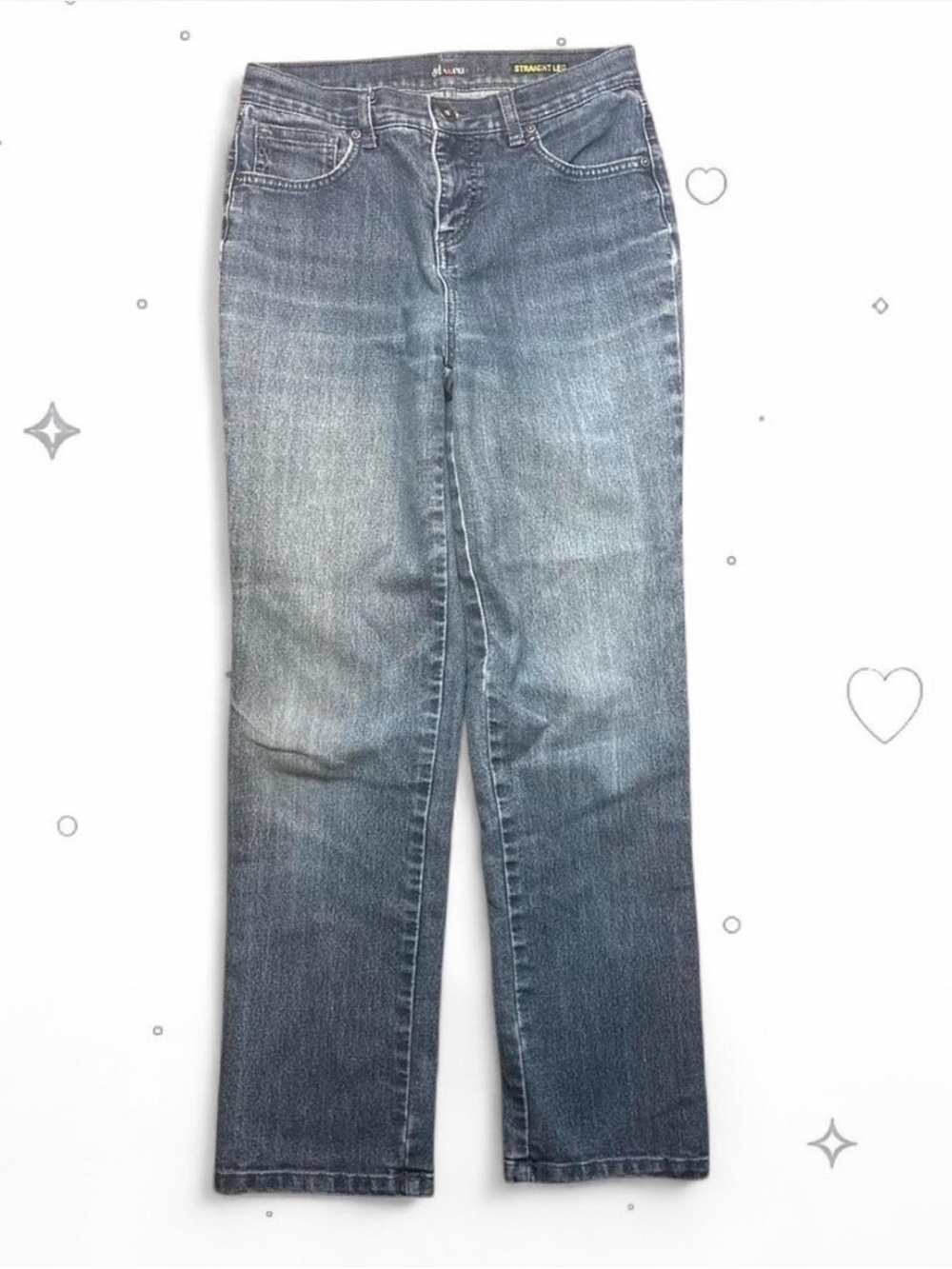 Style & Co Denim Womens 4P Petite Straight Leg Jeans Medium Wash Blue